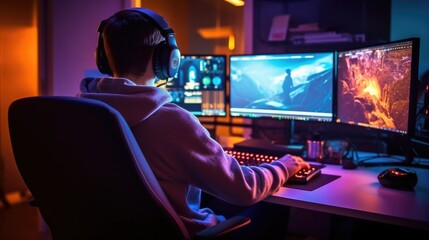 video game developer working on a new game. generative ai