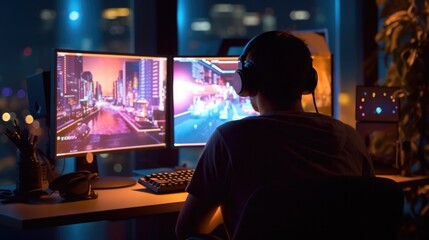 video game developer working on a new game. generative ai