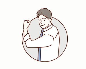 Wall Mural - Strong man. Hand drawn style vector design illustrations.