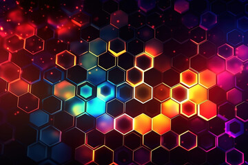 Wall Mural - Abstract, futuristic Hexagon background, Generative ai