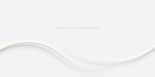 White And Grey Wave Abstract Background, Elegant Graphic Design With Soft Curves, Line Patterns, And Text Space