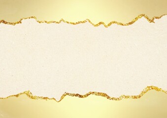 Wall Mural - Beige paper texture with gold border background for design