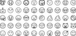 © Abagael - Set Of Emoticon Icons Collection Isolated Silhouette Solid Icons Including Face, Icon, Emoji, Emoticon, Vector, Sign, Symbol Infographic Elements Logo Vector Illustration