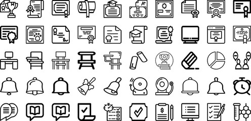 Set Of Education Icons Collection Isolated Silhouette Solid Icons Including Student, School, Education, Knowledge, Icon, University, Book Infographic Elements Logo Vector Illustration
