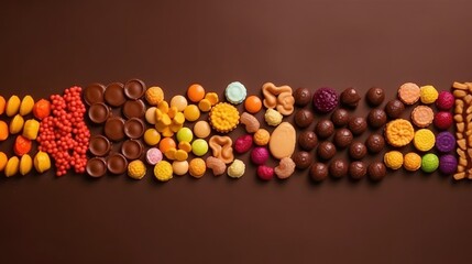 Wall Mural -  a group of different types of candies and chocolates.  generative ai
