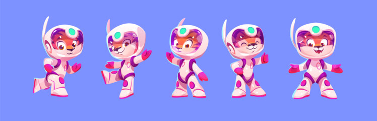 Wall Mural - tiger space astronaut cute baby cartoon vector character illustration. funny animal kid for cosmos e