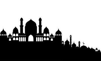 Wall Mural - Arabian city black silhouette vector 