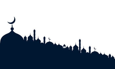 Wall Mural - Arabian city black silhouette vector 