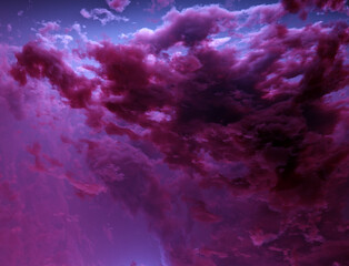 Wall Mural - nebula in outer space, planets and galaxy, 3d animation