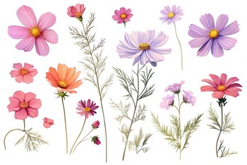 Wall Mural - Attractive and classy image of cosmos flowers generated by AI