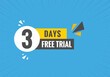3 days Free trial Banner Design. 3 day free banner background