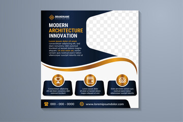 Wall Mural - collection of modern architecture innovation design sale banner for social media post template. wave