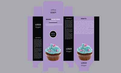 Wall Mural - cake chocolate package box design template. Ready package design for milk drinks ect

