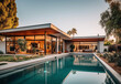 © MxCaptures - Inviting Oasis: Partial Interior View of a Captivating Home with a Serene Pool - Generative Ai