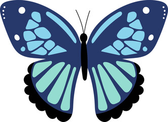 Wall Mural - blue butterfly on white background isolated vector