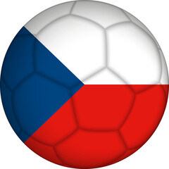 Wall Mural - Football ball with Czech Republic flag pattern.