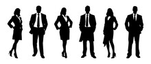 Businessman And Businesswoman Silhouette Black Filled Vector Illustration Svg