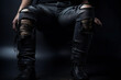 © whitehoune - close up view of really torn jeans on a model, ai tools generated image