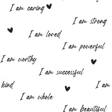 Daily Affirmations Seamless Aop Black And White