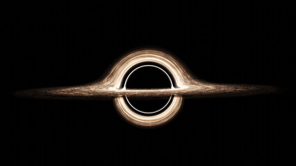 black hole in space devouring space and black matter. interstellar space, hot ionized gas around a b