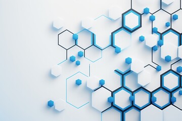 white background with blue tech hexagonswhite background with blue tech hexagons