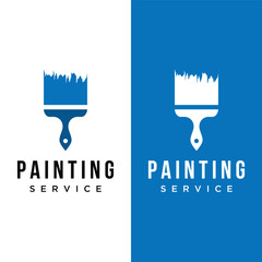 Wall Mural - paint brush and roll logo template creative design for home and city service.