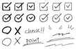 © pico - Fashionable hand drawn line drawing check marks and decorations