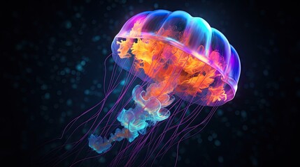 Wall Mural - Glowing jellyfish