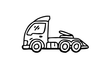 Sticker - TRUCK doodle illustration hand drawn for template design 