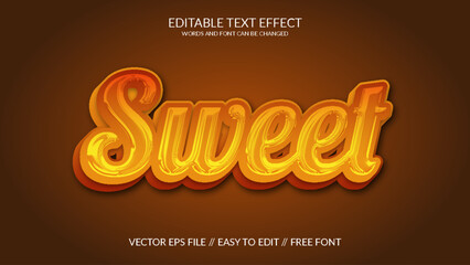 Wall Mural - Sweet 3D Fully Editable Text Effect Template 