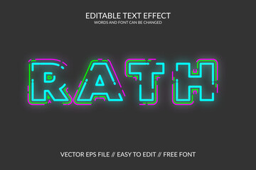 Wall Mural - Rath 3D Editable Vector Text Effect Template 
