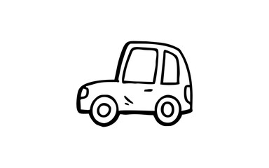 Sticker - CAR TRANSPORTATION Doodle art illustration with black and white style.