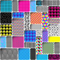 Leinwandbilder - Abstract geometric Square color background. Patchwork style.