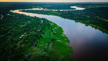 rio amazon river amazonia state Brazil aerial drone 
