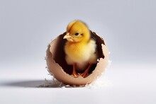 Little Baby Chick Hatching Out Of His Egg, Generative AI