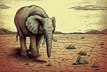 Devastating Drought Illustration. Generative AI