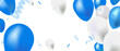 Celebration banner with confetti and balloons. PNG illustration