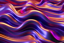 Generative AI Illustration Of Colorful Abstract Background With Shiny Multicolored Wavy Lines Forming Seamless Pattern