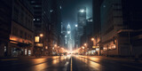 Fototapeta  - night traffic in the city street