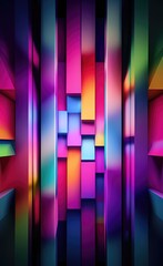 Aufkleber - Bright geometric 3d shapes abstract background.