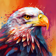 Colorful painting of a eagle