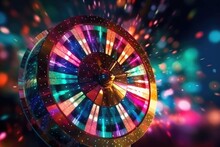 Rainbow Roulette Table High Roller Background Generative AI