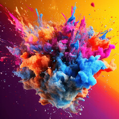 Wall Mural - epic colorful ink explosion