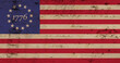 Vintage old 1776 Betsy Ross 13 stars US American flag