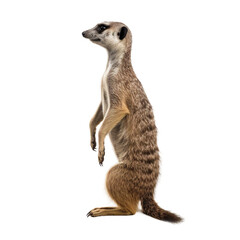 Wall Mural - Side view of animal Meerkat standing on a transparent background, Generative ai