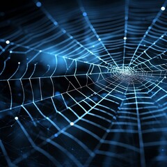 Wall Mural - spider web with dew drops