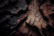 Creative Texture Composition. Texture Of Old Tree Bark Trunk. Wood. Close Up As A Wooden Background. Macro Close Up	
