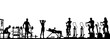 © Designpics - Editable vector foreground of a gym scene in silhouette with all elements as separate objects