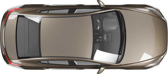 Top view of brown car