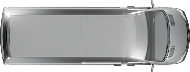 Wall Mural - Top view of grey van